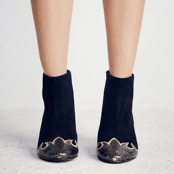 Free People Shoes - Free People Adele Flame Black Suede Ankle Boots
